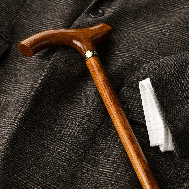 Cherry Mountain カラーオークステッキ 一本杖 木製 高級紳士 男性