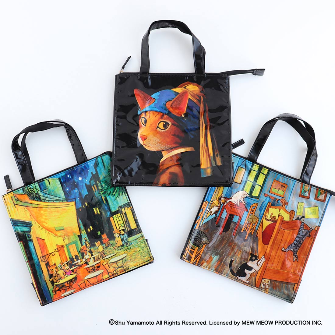 キャットアート ランチトートバッグ 夜のカフェテラス /ヴィンセント