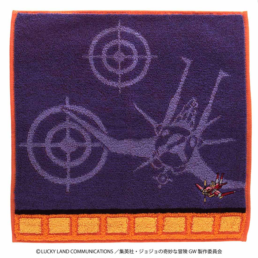 ジョジョの奇妙な冒険 黄金の風 タオルハンカチ エアロスミス パープル