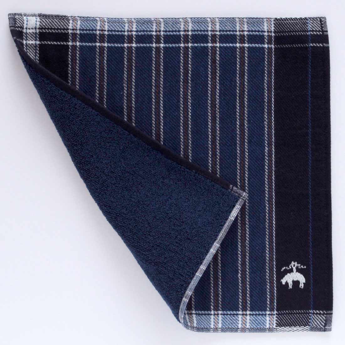 ブルックス ブラザーズ ガーゼハンカチ ストライプ ブルー 【Brooks