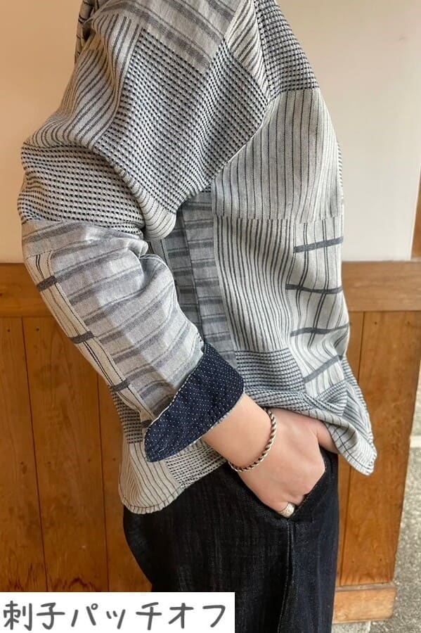 BlueTrick】 レディース スタンドカラーシャツ 刺子パッチ | シャツ