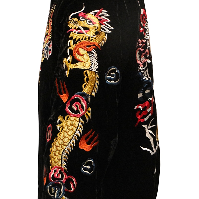 朧 おぼろ ビンテージ龍虎 刺繍 和柄 別珍 スカジャン （ 9043831