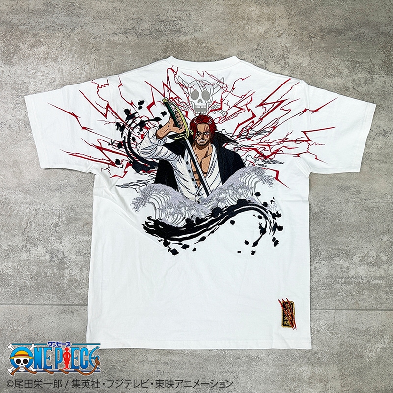 絡繰魂 × ONE PIECE 赤髪のシャンクス 刺繍 半袖 TEE （ 242002