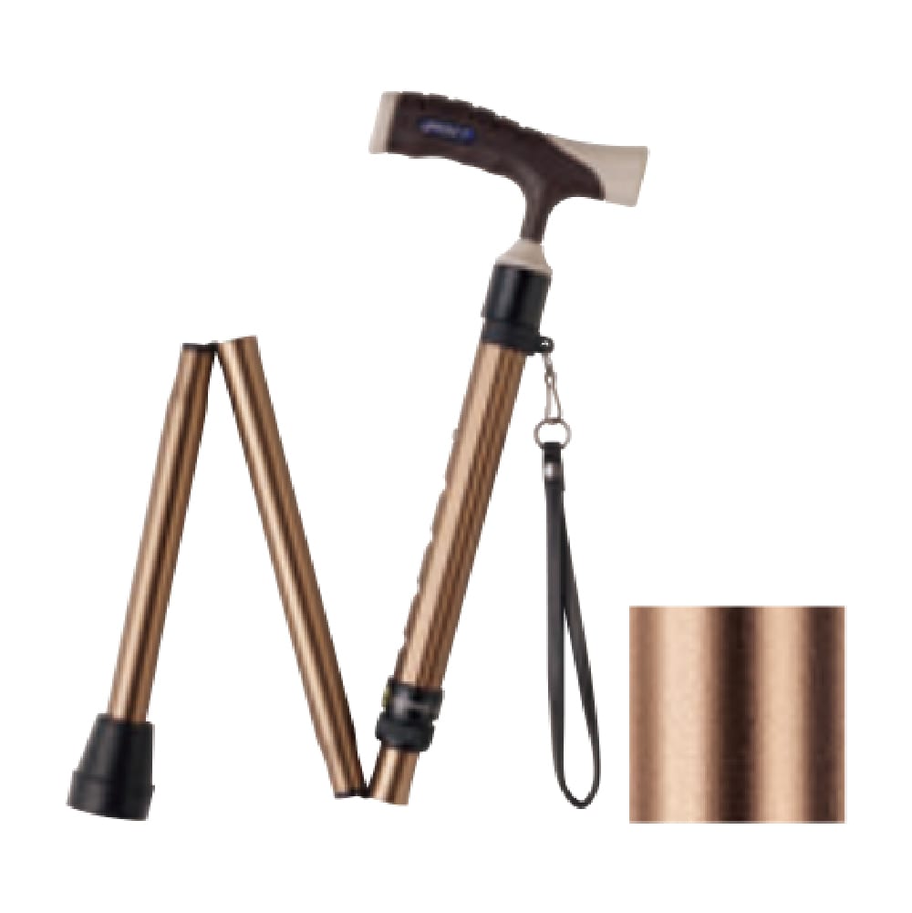 ソフトグリップ伸縮折りたたみアルミ杖 グリーン 【LINE・メルマガ限定