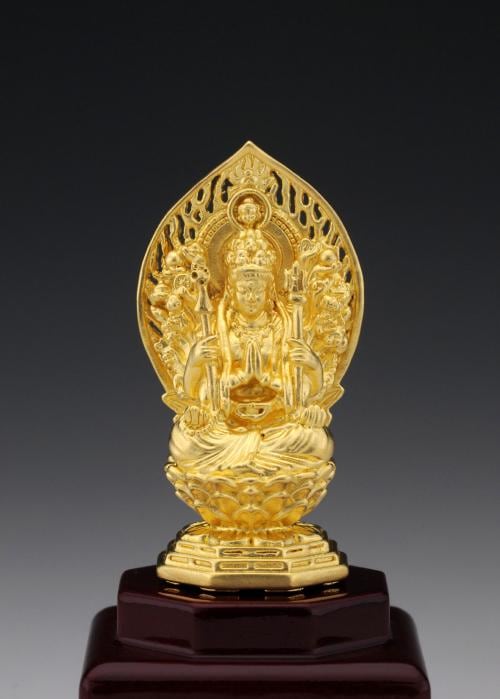 仏像】千手観音 - 純金製 ケース付き | 日本の手技,純金製御仏像