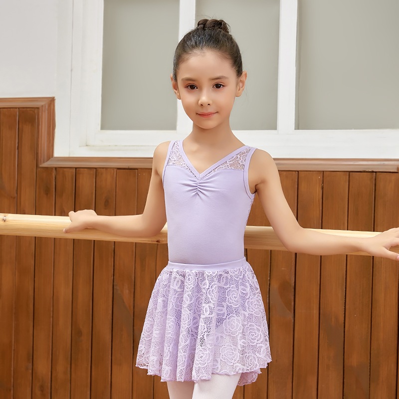 バレエレオタードスカート付 キッズジュニア☆95cm～162㎝☆3色展開