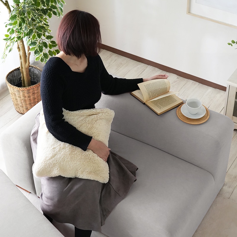 2人掛けのみ】組合せ自由な ファブリックソファ / モーブ 【Mauve】片