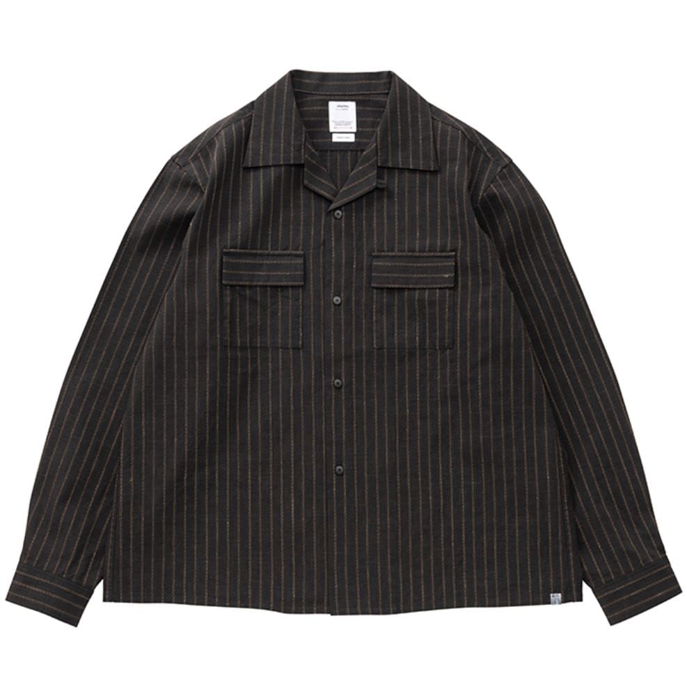 visvim KEESEY SHIRT STRIPES L/S (0125205011005) BLACK