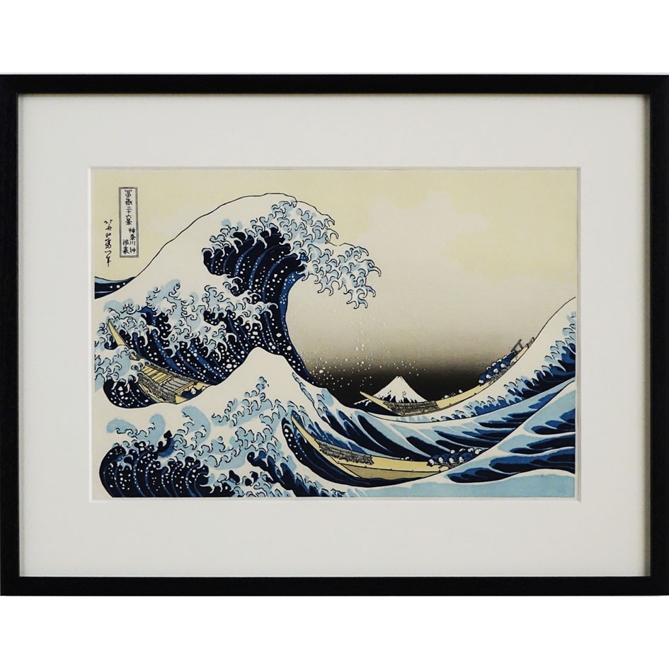 葛飾北斎「神奈川沖浪裏」復刻版(額装品)