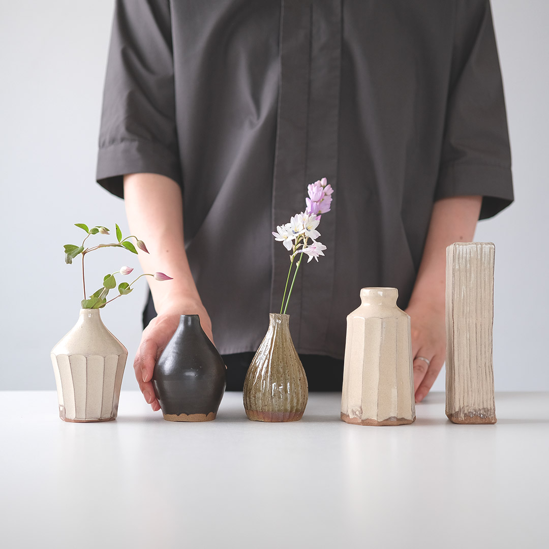 花器 焼締め 締焼き 耳付花入 滲みあり 江戸後期 伊賀耳付花入 | 鶴田