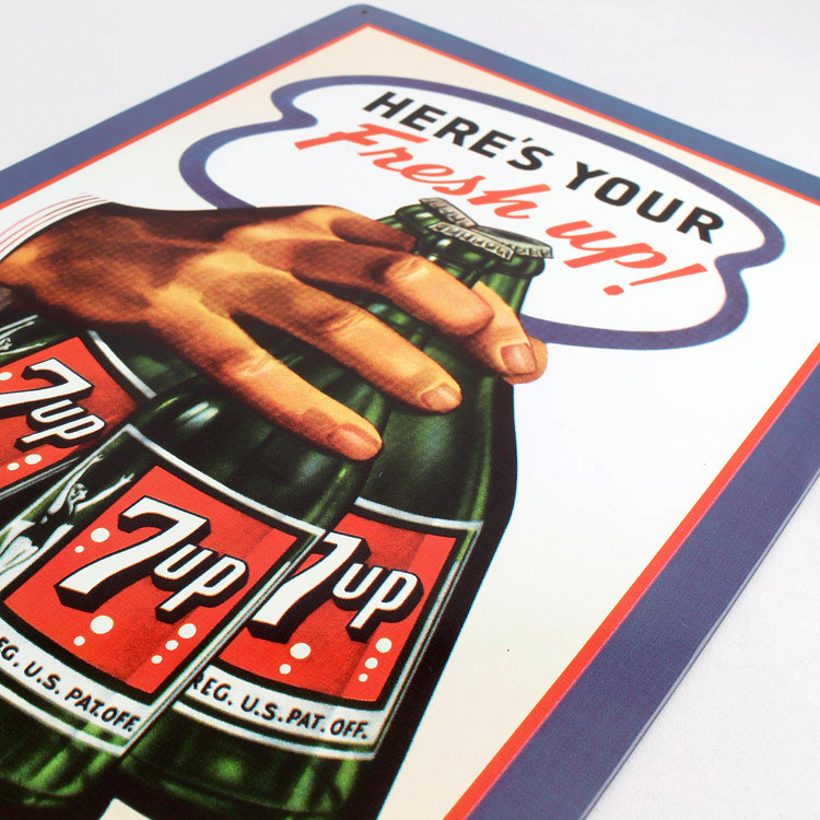 看板 メタルサイン 7UP Bottles セブンアップ ボトル SU-01 高さ42.5