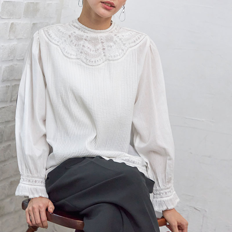 再入荷◇リバーレース＆ピンタック刺繍ブラウス | トップス | Fanaka