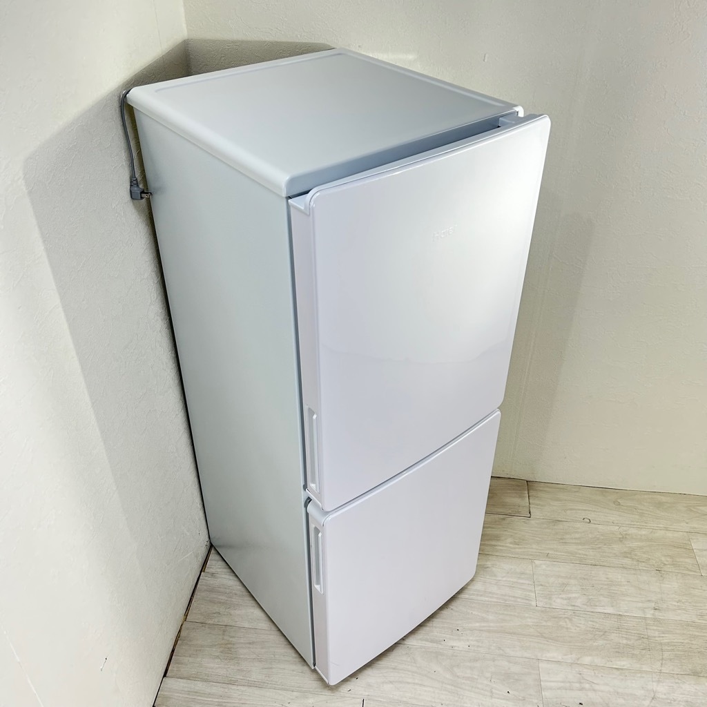 福岡配送、設置込み2022年製Haier JR-NF148CK ブラック冷蔵庫 福岡配送