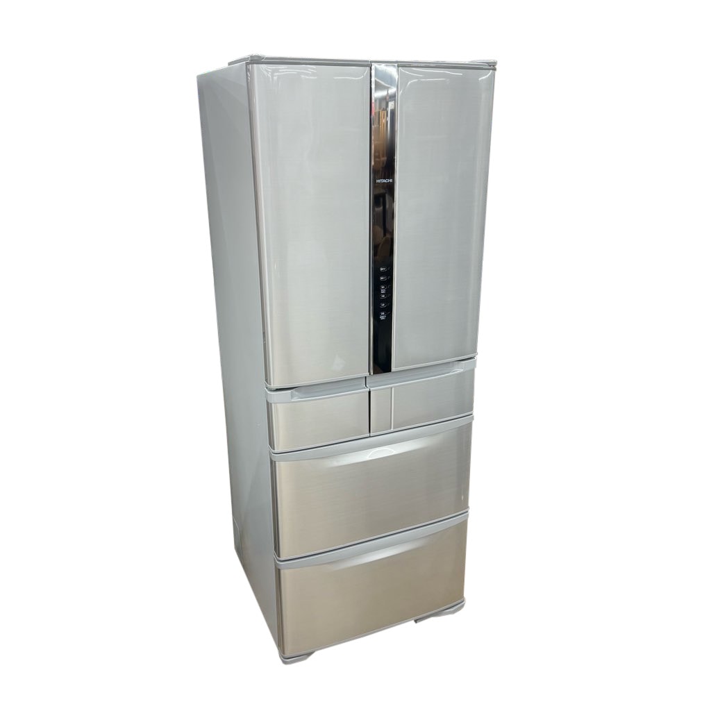 中古近郊自社便可 517L 日立 6ドア冷蔵庫 真空チルド R-F520F 2015年製
