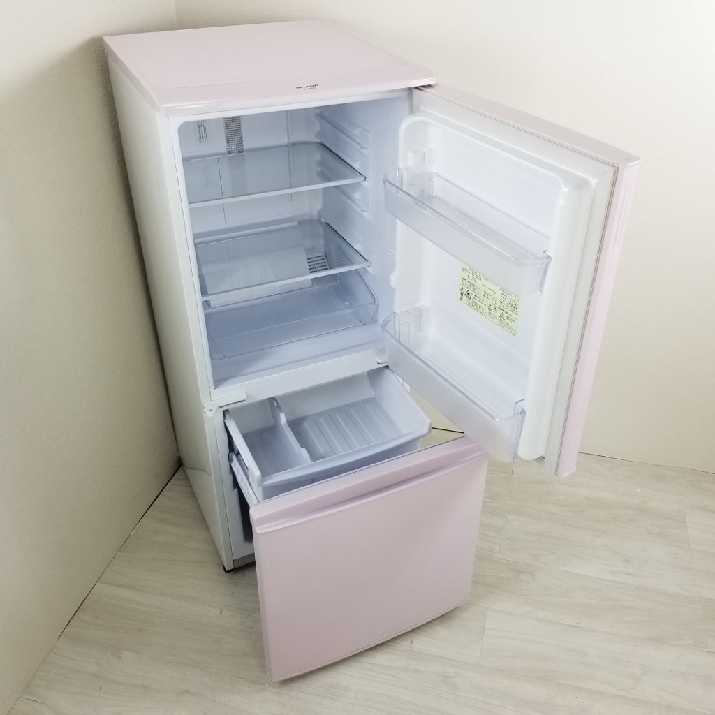 中古 137L 2ドア冷蔵庫 つけかえどっちもドア シャープ SJ-14E3-KP