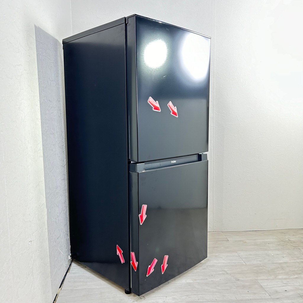 中古 121L 2ドア冷蔵庫 ハイアール JR-NF121NJ 2022年製 ブラック