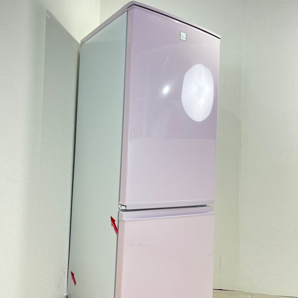 中古 167L 2ドア冷蔵庫 シャープ つけかえどっちもドア SJ-17E5-KP