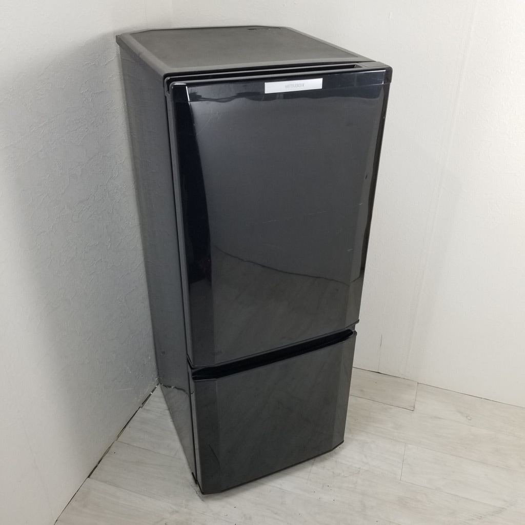 中古 146L 2ドア冷蔵庫 三菱電機 MR-P15X-B 2013年製 ブラック 自動