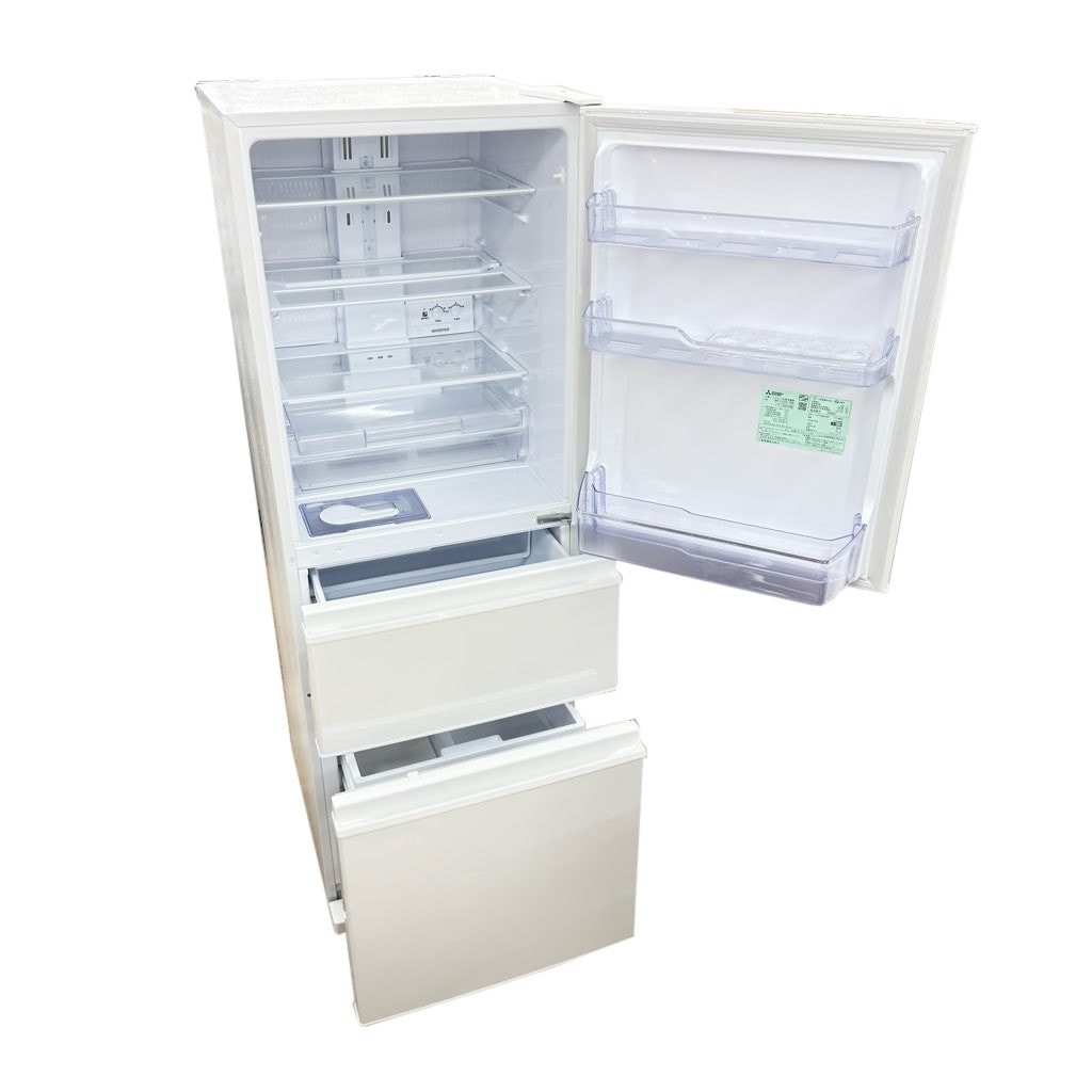 中古近郊送料格安 330L 3ドア冷蔵庫 三菱 MR-C33G-W 2022年製 自動製氷