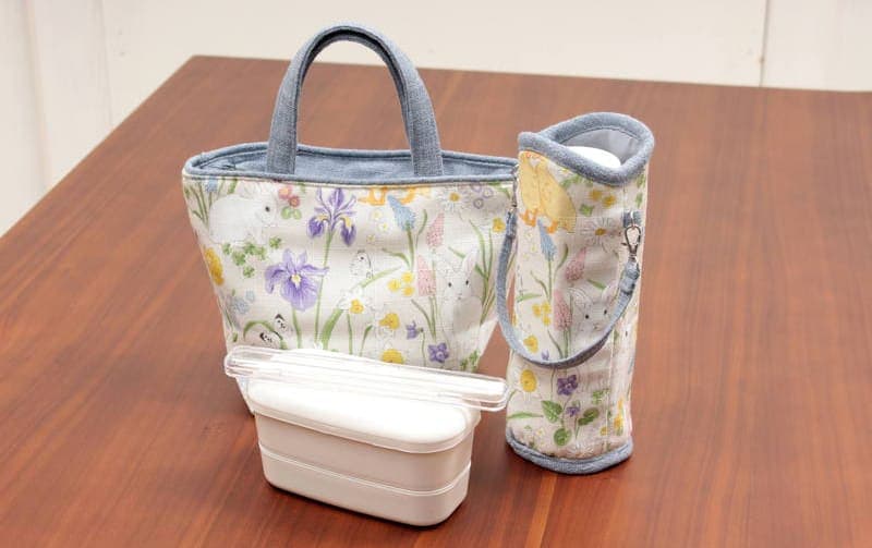 ボタニカルプリント ミニトートバッグ 約18×14×13cm [Lapin Botanique