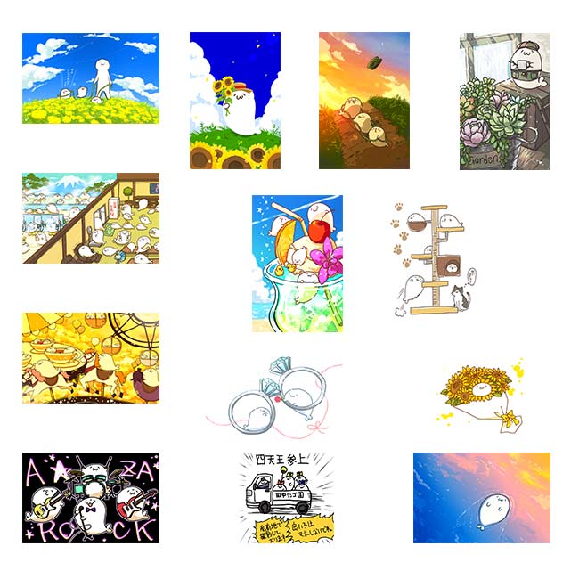 A4複製原画 ～15まで【北海の魔獣あざらしさん展】 | 北海の魔獣