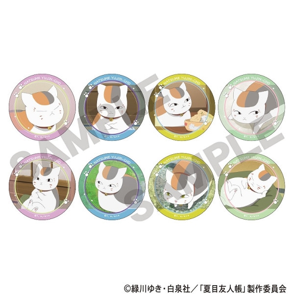 夏目友人帳 アート缶バッジ＿ニャンコ先生/紫