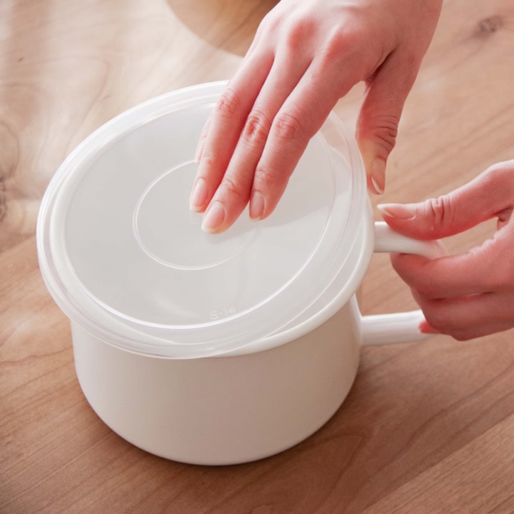 持ち手付きストッカー 丸形 L シール蓋付き MS-14M 野田琺瑯 保存容器