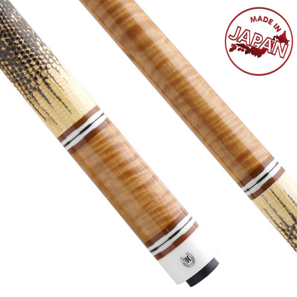早川工房 カスタム キュー カーリーメープル/本トカゲ グリップ (先端