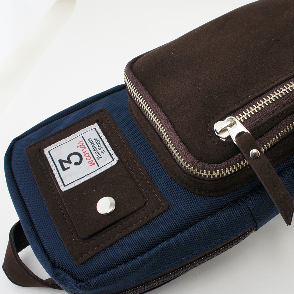 スリーセカンズ キューケース ソフト ネイビー/ブラウン 2B4S (バット2