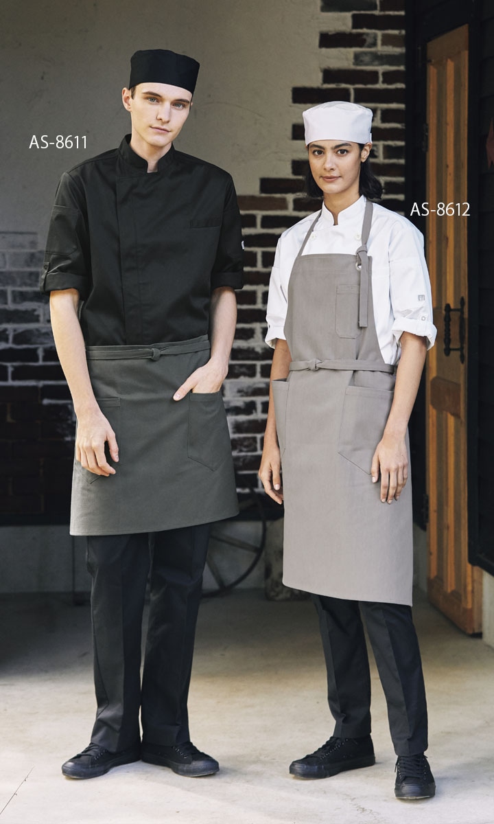 コックシャツ AS-8612 七分袖 ストレッチ 高通気 制電 厨房 レストラン