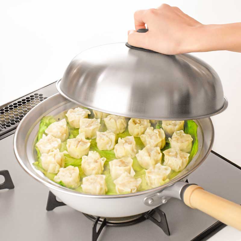 彩食庵 フライパン用蓋付蒸し台（サイズ兼用24~26cm）ME-7195