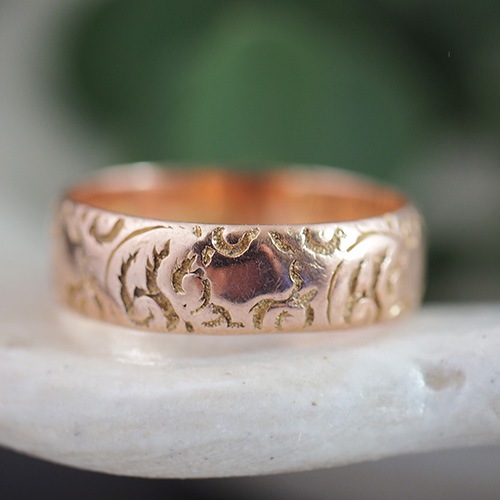 9金 手彫りエタニティ ヴィクトリアンリング