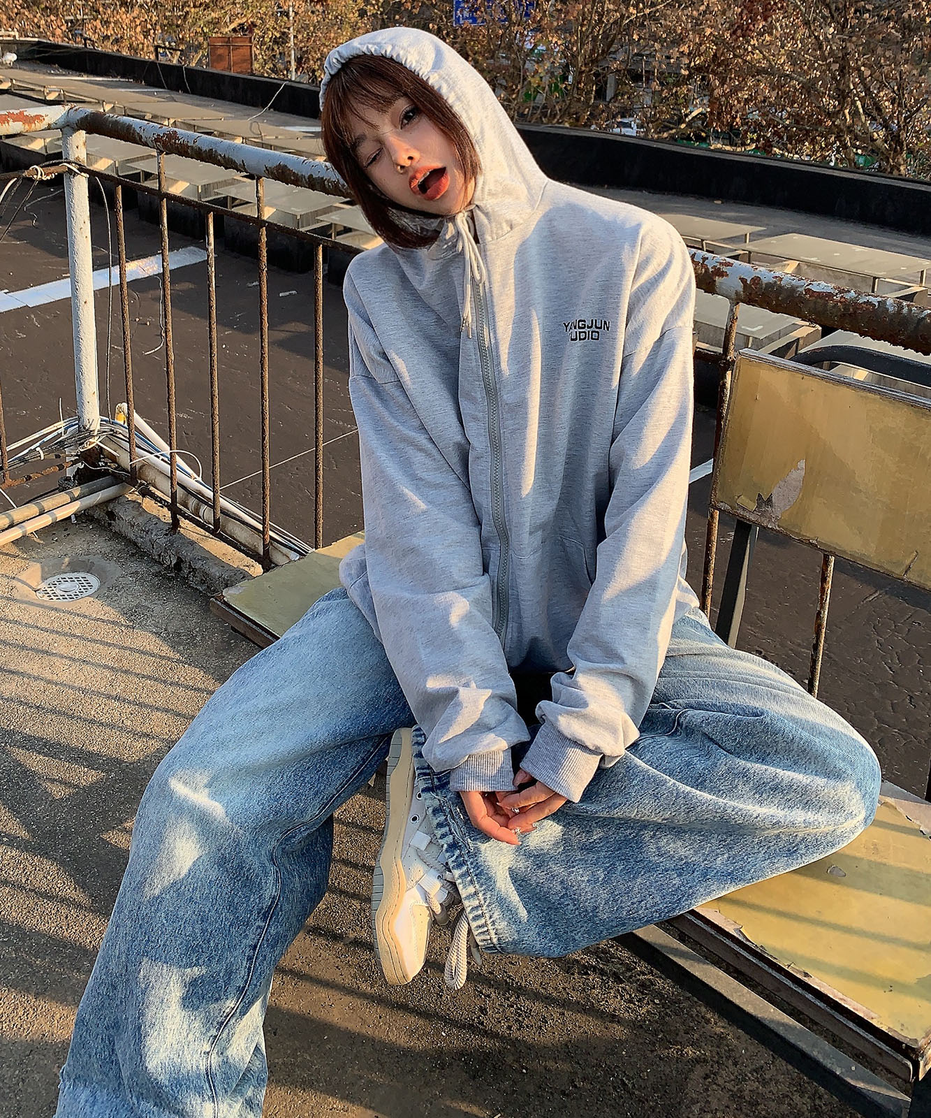 DEVICE select オーバーシルエット シンプルパーカー メンズ