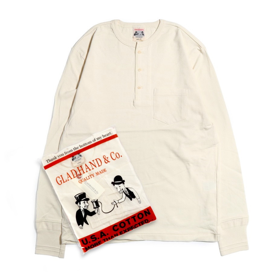 STANDARD HENRY POCKET L/S T-SHIRTS_26（WH）／GLAD HAND （Tシャツ