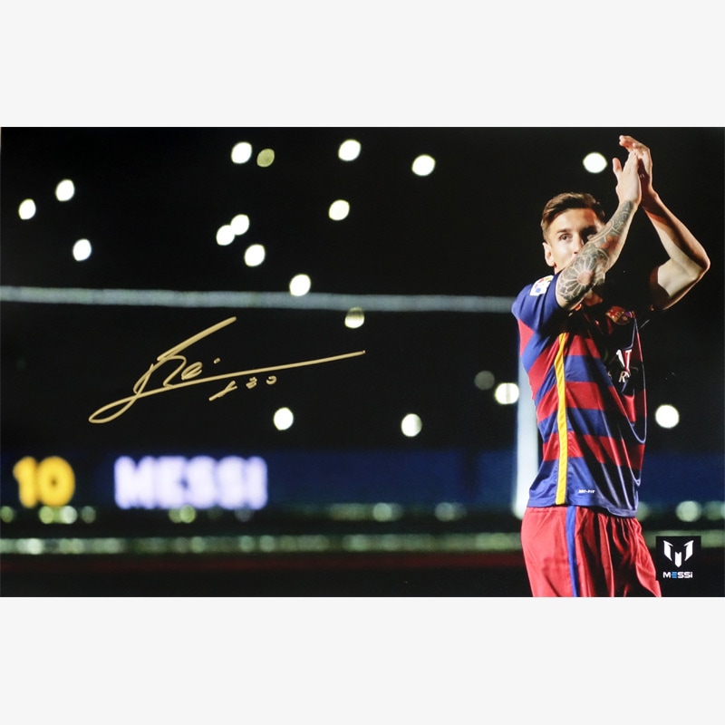 メッシ直筆サイン入りバルセロナ15/16フォト | THE DUGOUT