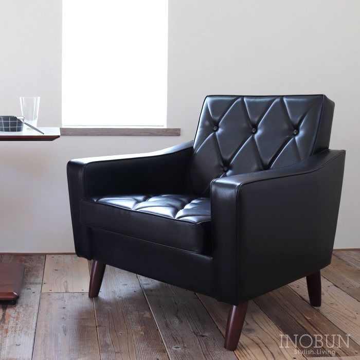 カリモク60 ロビーチェア1シーター スタンダードブラック ダーク