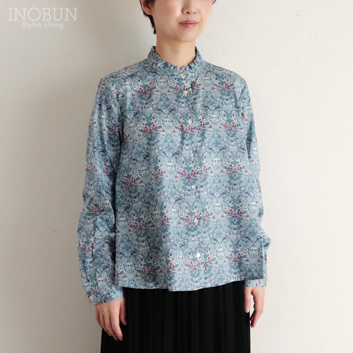 再入荷予定なし】Parkes リバティ スタンドフリルAラインブラウス 長袖