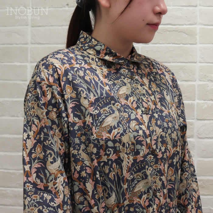 Parkes LIBERTY 共布リボン付きAラインワンピース Joan/25AU