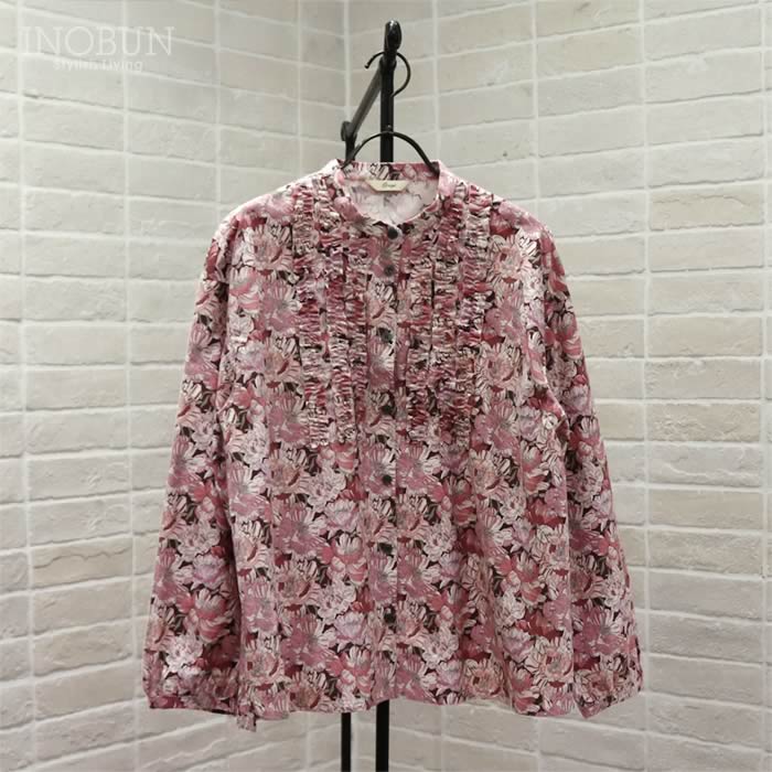 Crespi LIBERTY コットンフランネル ブラウス BLACK BURN リバティ