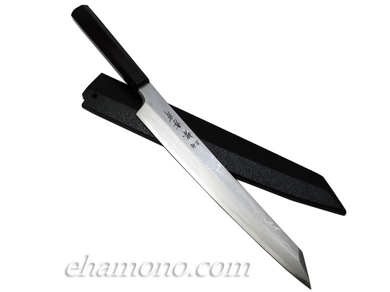 堺孝行 青龍 青二鋼ダマスカス 切付柳刃270
