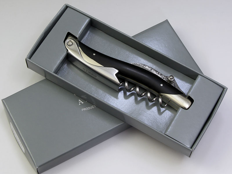 アスロ ダマスカス鋼 ソムリエナイフ DEW 黒檀