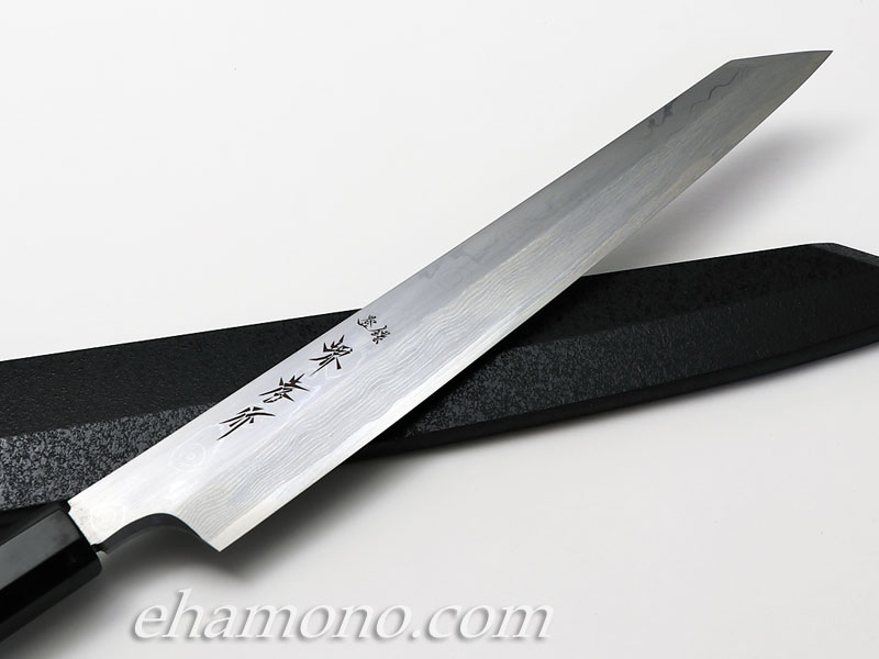 堺孝行 青龍 青二鋼ダマスカス 切付柳刃270