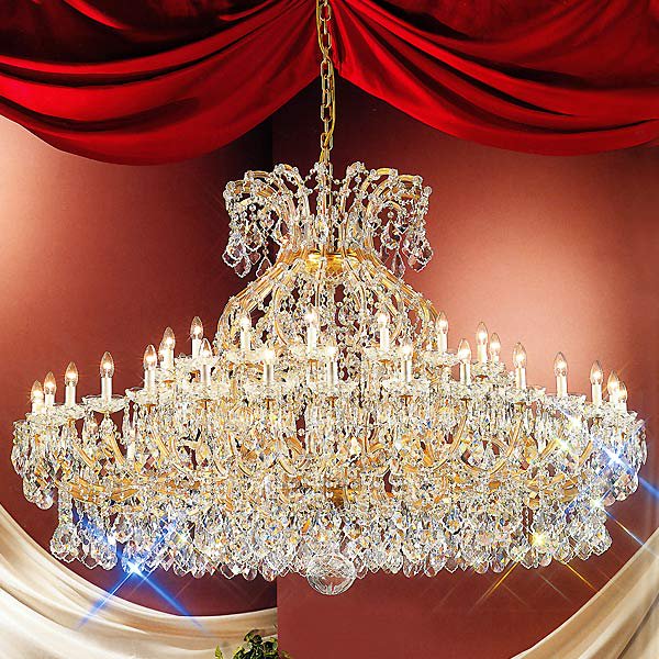 LA LUCE】大型チェコクリスタルシャンデリア 49灯 ゴールド(W1880