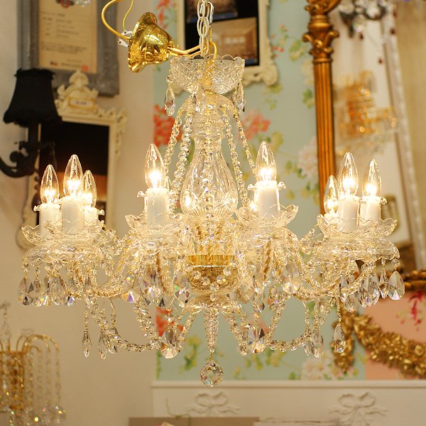 JOSEF WRANOVSKY】チェコクリスタルシャンデリア 10灯 ゴールド(W700