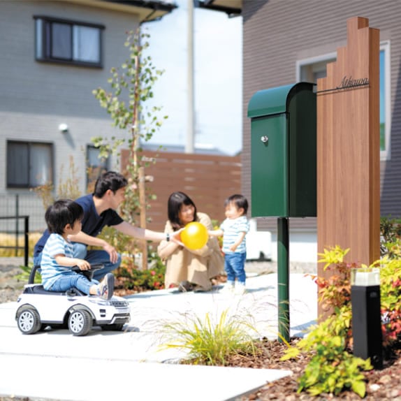 オンリーワン 郵便ポスト Feel II フィールII ダークグリーン色 左勝手