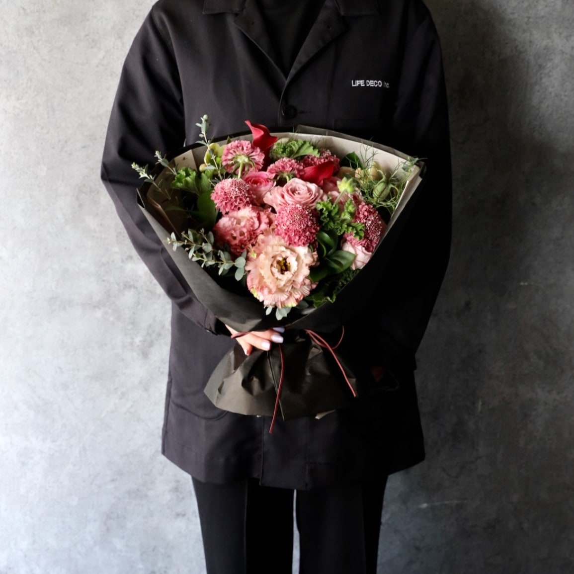 特選花束M「桃華 toka」可憐な大人ピンク濃淡ブーケ