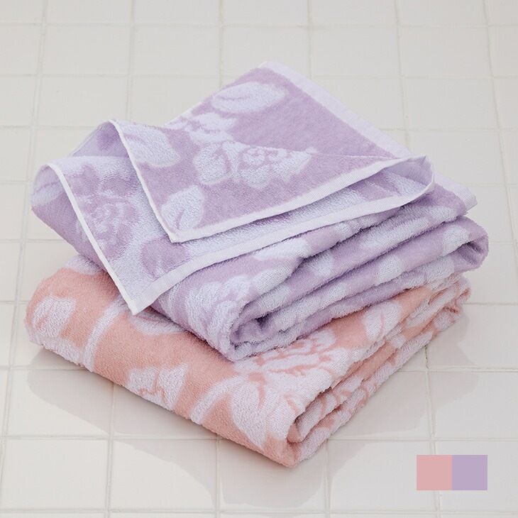 今治産ローズ柄バスタオル2枚組｜ファミリー・ライフ公式通販