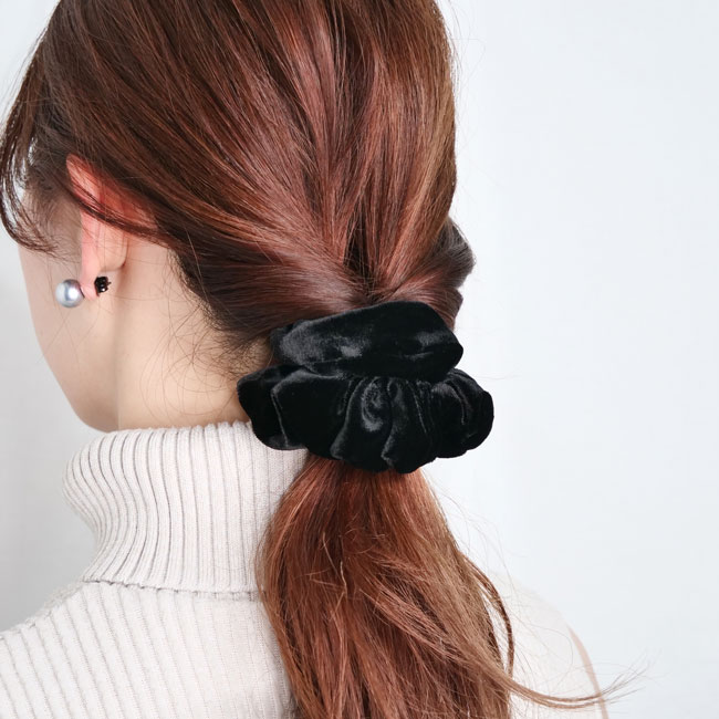 ミディアム スクランチー （ブラックベルベット） | フランスラックス