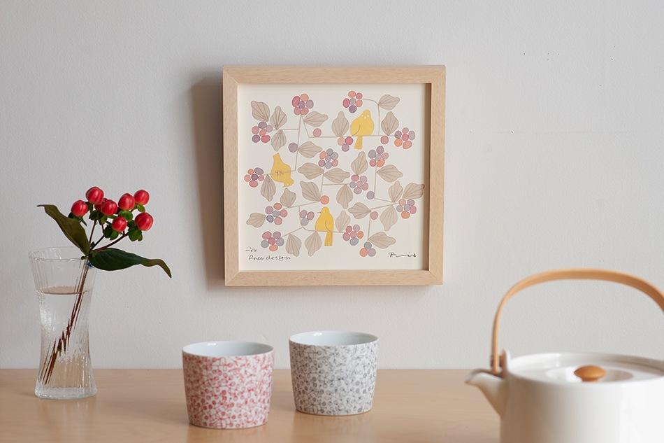 在庫限り終了】ポスター ナチュラルフレーム（バーズワーズ／BIRDS