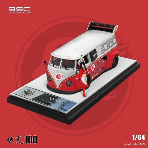 新品 BSC 1/64 ワーゲン バス T1 bus 出光 #100 フィギュア付き, Boost